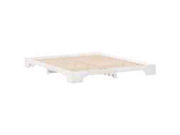 Conjunto 1 Estrutura Da Cama Vidaxl Branco Madeira De Pinho Maciça (200 X 210 Cm)