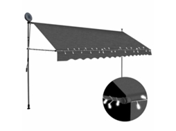 Vidaxl Toldo Retrátil Manual Com Led 350 Cm Antracite