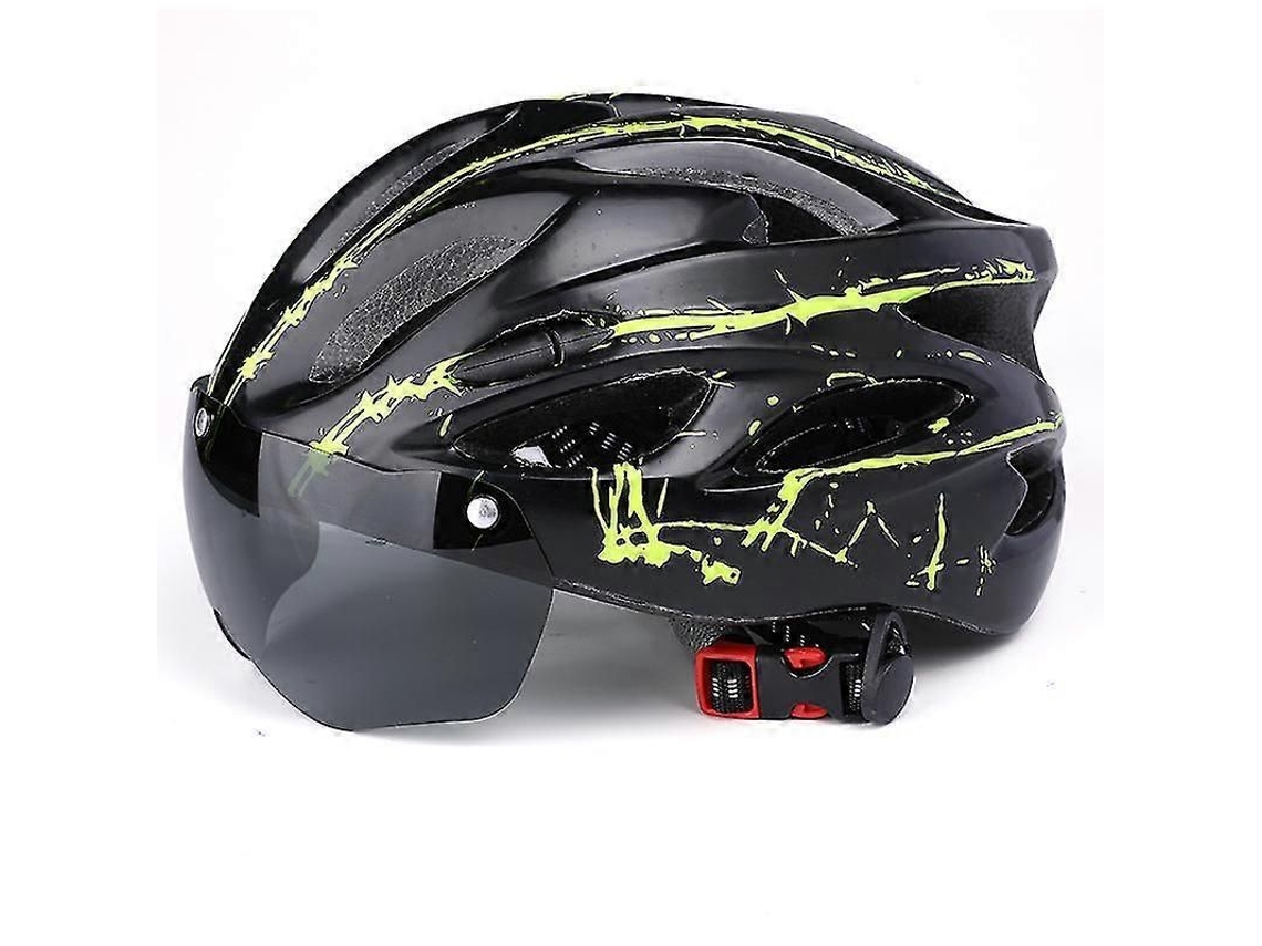 Capacete de ciclismo TAISHENGDA com óculos magnéticos, ajustável, com visor