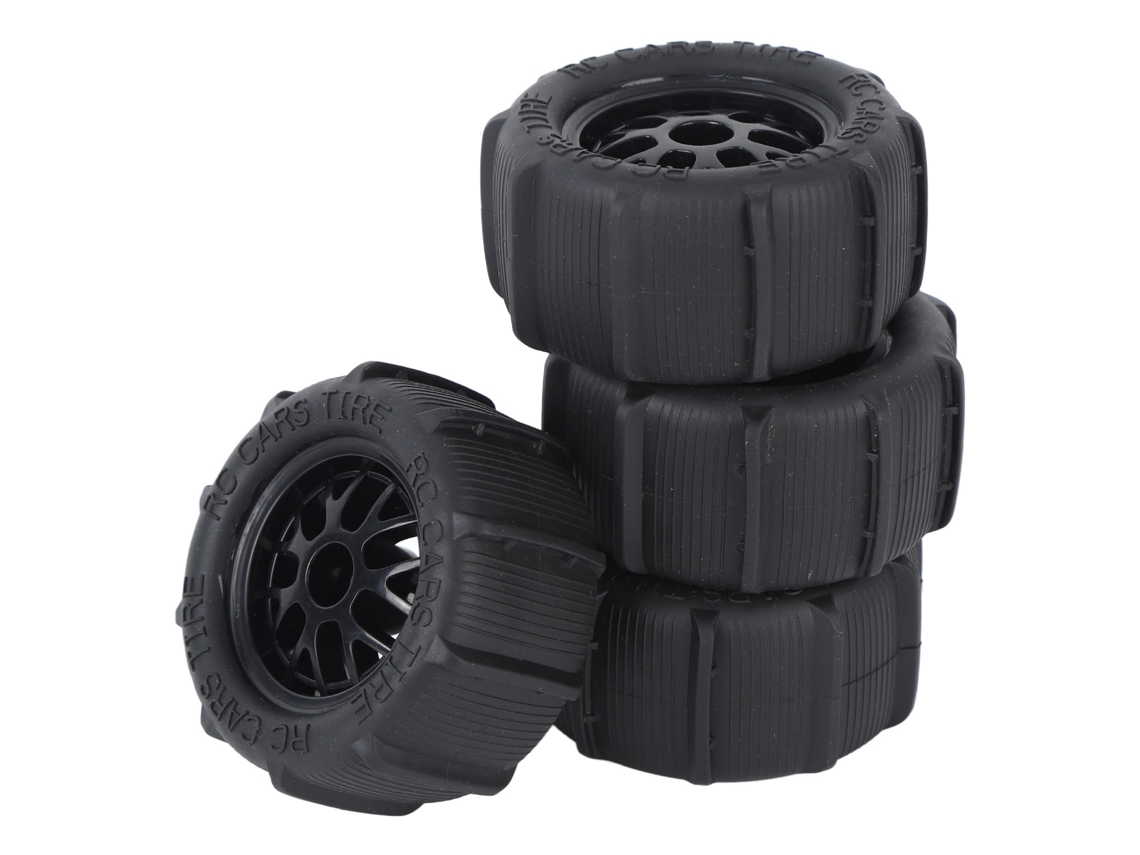 4 Peças De Pneus Para Praia E Deserto Para Carros Rc 1/14 1/16 1/18 Universal Borracha Plástica Boa Adesão