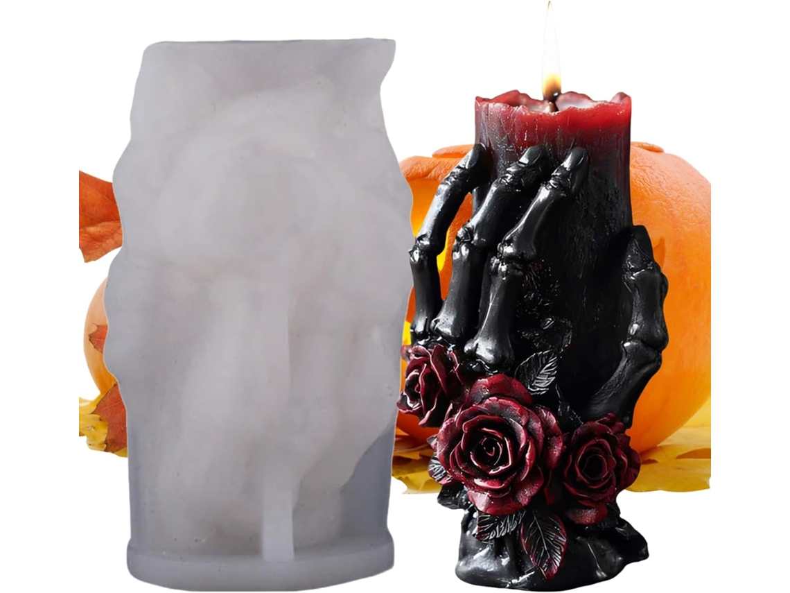 Molde De Silicone Para Vela Em Formato De Caveira 3d