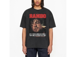 Rockinstone Rambo Movie Gimme Dat Sizzle Heather Black Adult T-shirt Size:s