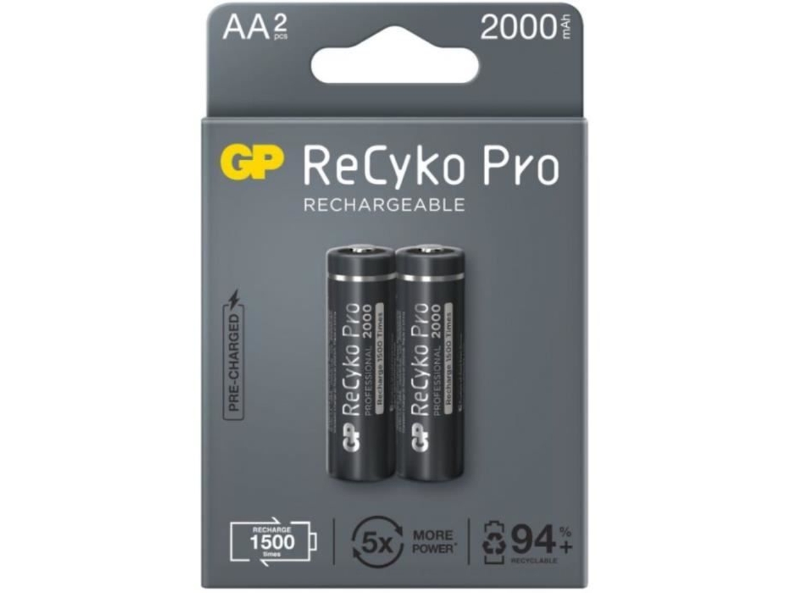 2 Pilhas Recarregáveis Aa / R6 Recyko Pro Ni Mh 2000mah 210aahcb 5eb2 Gp