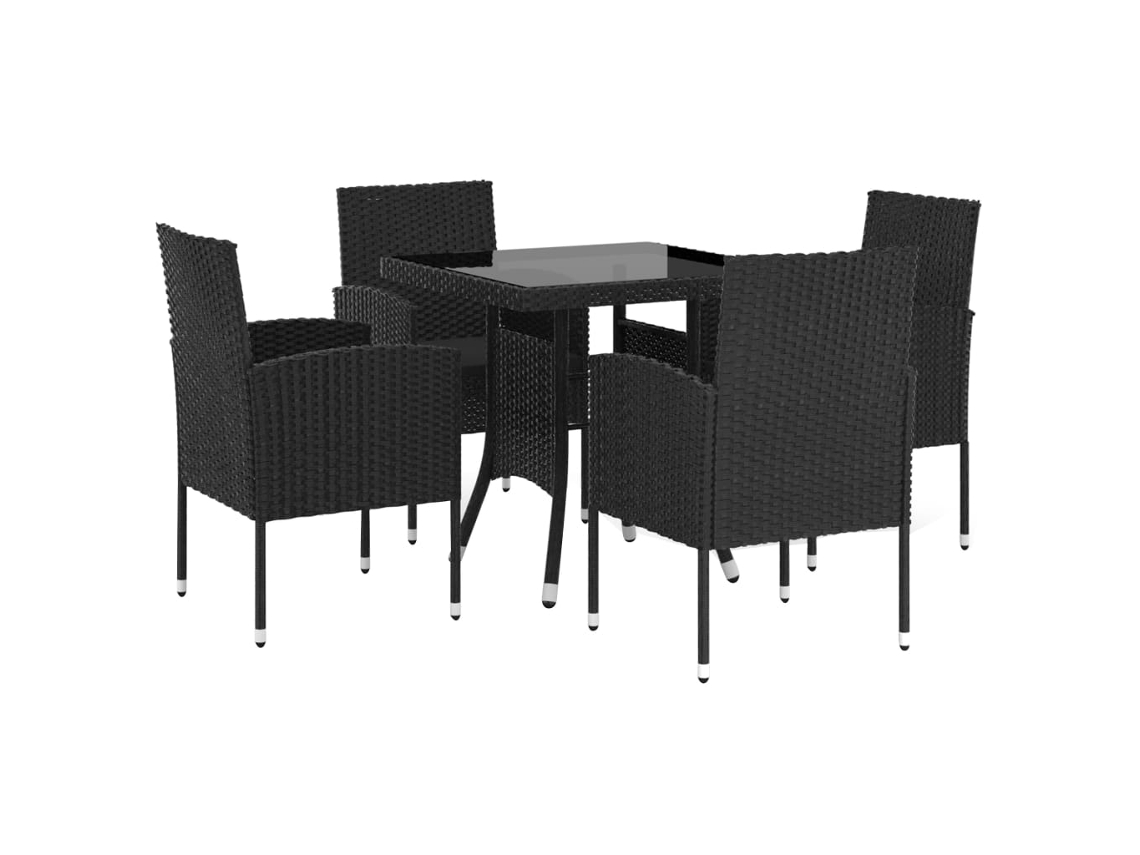 Garden Dining Set, Garden Dining Sets Vidaxl Preto Vime (80 Cm Table Length)