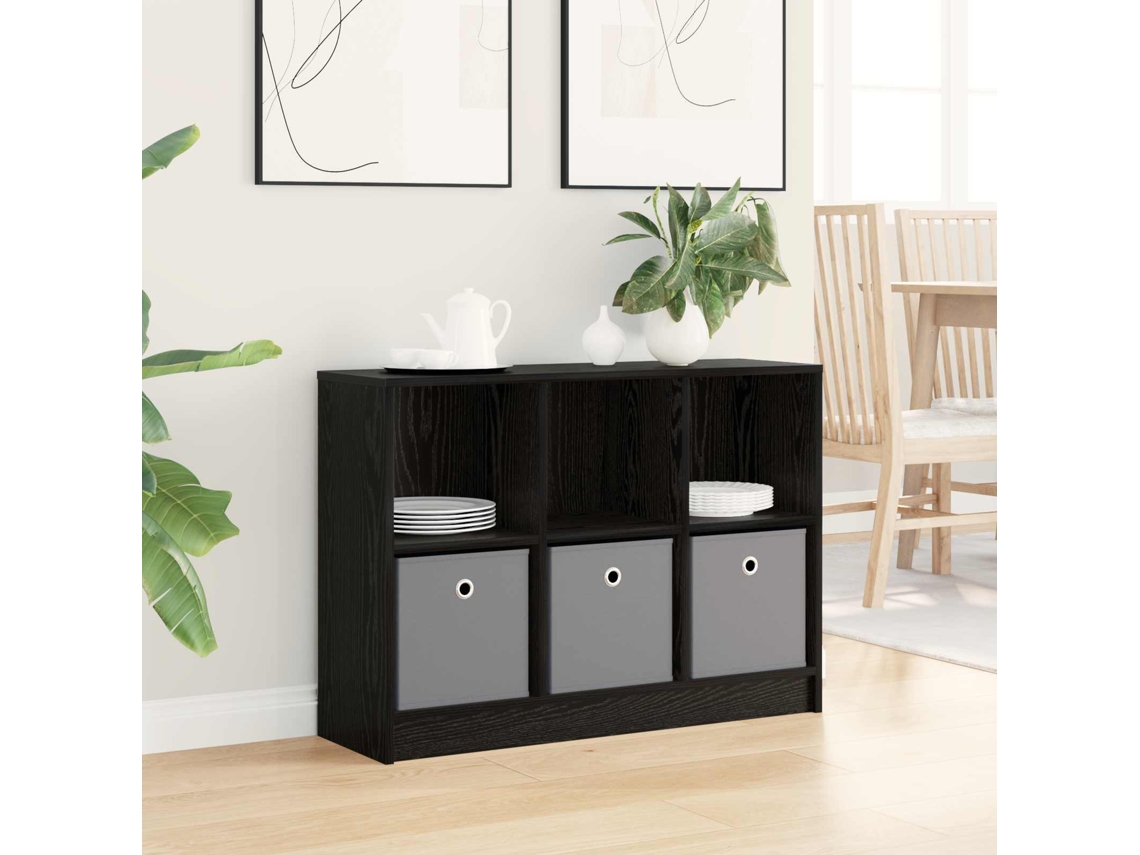 Vidaxl Buffet Com Gaveta Carvalho Preto 88,5 X 27,5 X 63,5 Cm