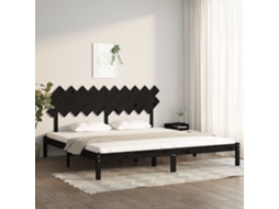 Vidaxl Estrutura De Cama 200x200 Cm Preto Madeira Maciça