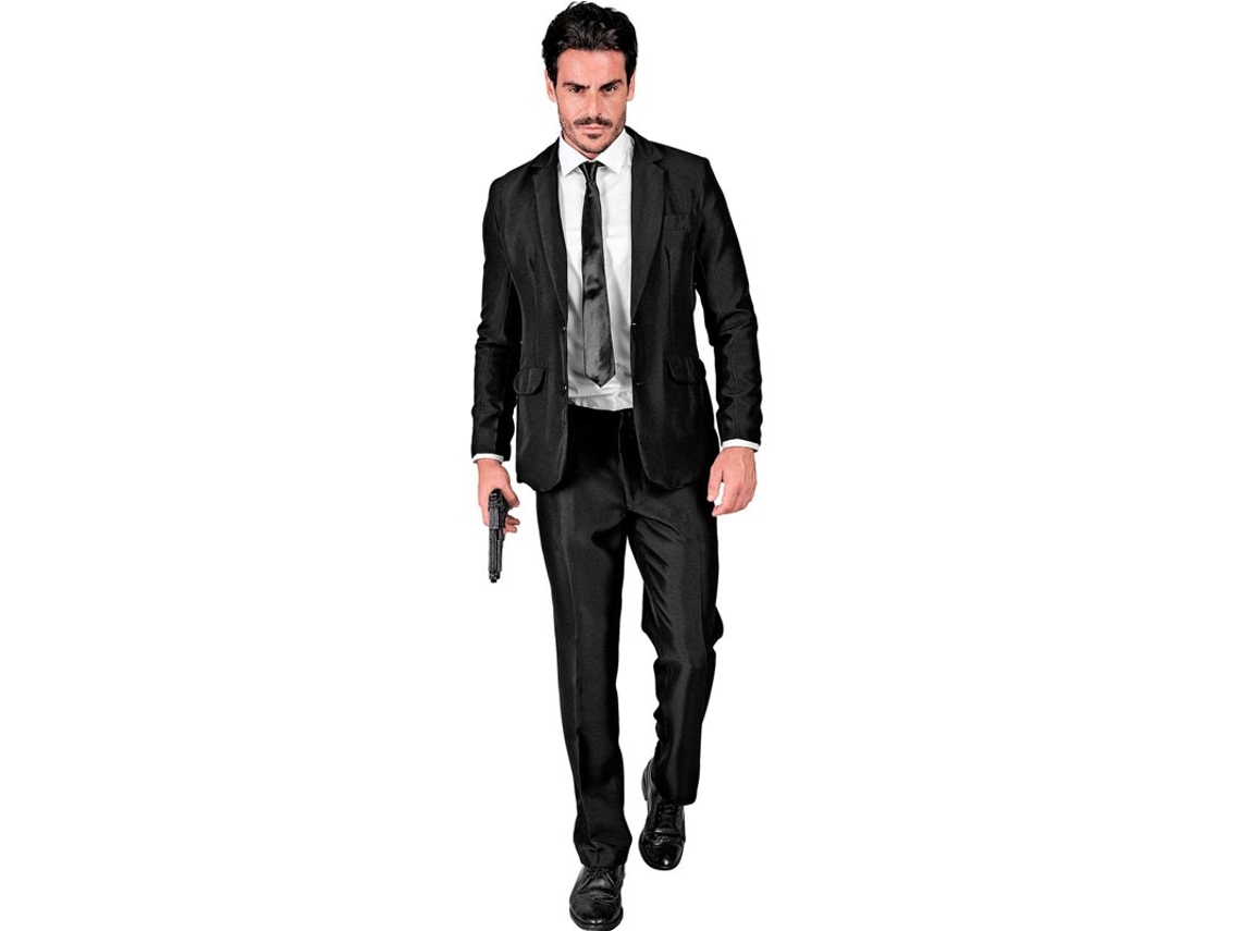 Fato de Mafioso Elegante Preto Masculino