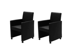 Maison Exclusive - Cadeiras De Jantar 2 Pcs Couro Artificial Preto
