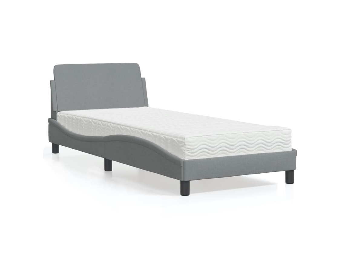 Bed, Beds Vidaxl Cinzeto Tecido (90 X 190 Cm)