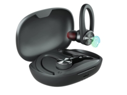 Fone De Ouvido , Auscultadores Bluetooth À Prova De Água Com Microfone Para O Desporto De Trabalho - Preto