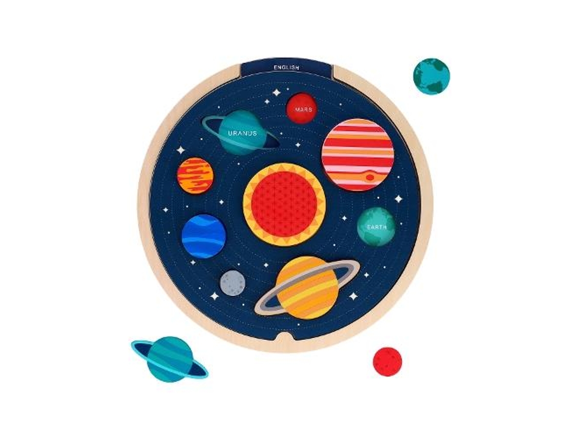 Livro Multi-Language Solar System Wooden Tray Puzzle de Petit Collage (Inglês)