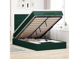Vidaxl Estrutura De Cama Otomana Com Colchões Verde Escuro Veludo