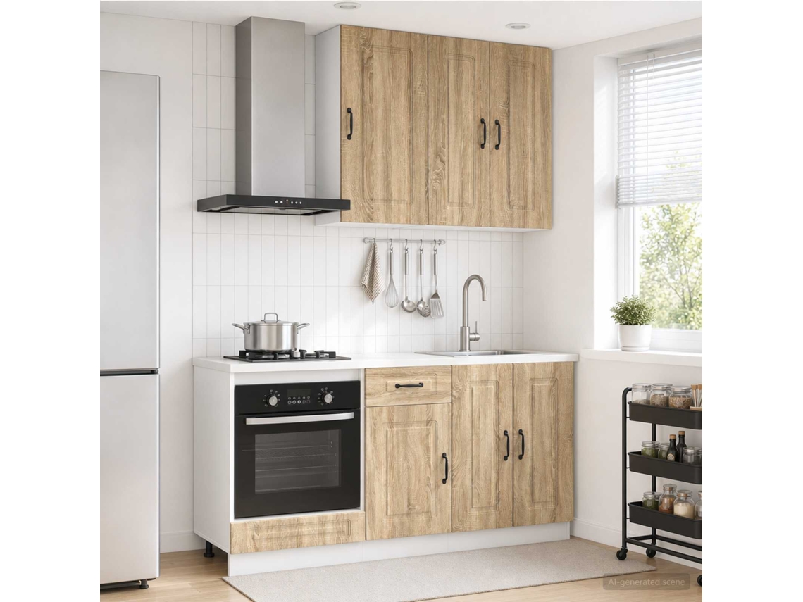 Vidaxl Unidade De Cozinha Kalmar 5 Unid. Carvalho Sonoma