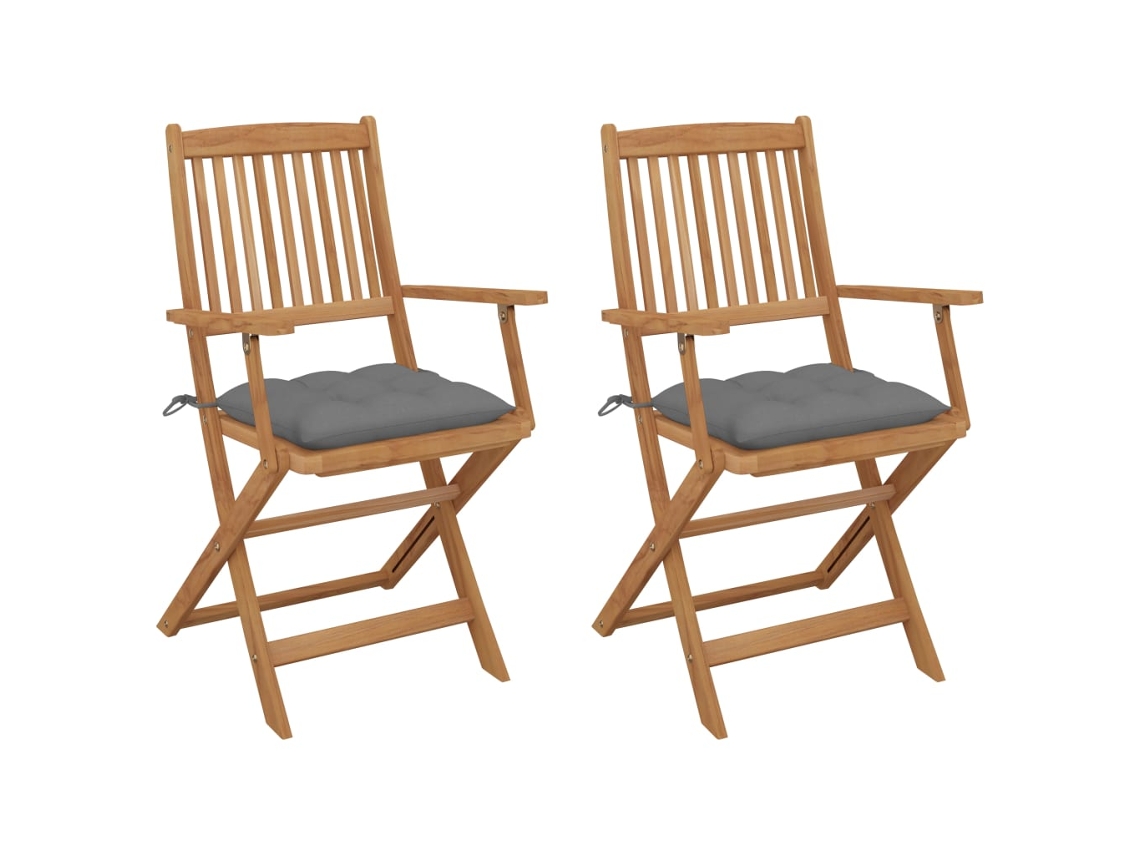 Folding Chair, Folding Chairs Vidaxl Cinzeto Madeira De Acácia (n/a)