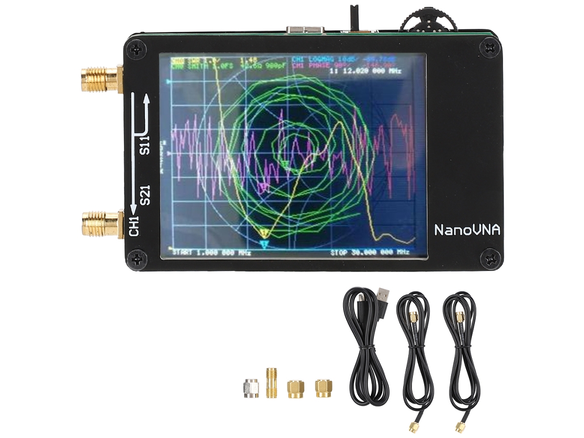 Kit De Analisador De Rede Vetorial De 50khz A 900mhz Com 2 Cabos Rf Sma Macho