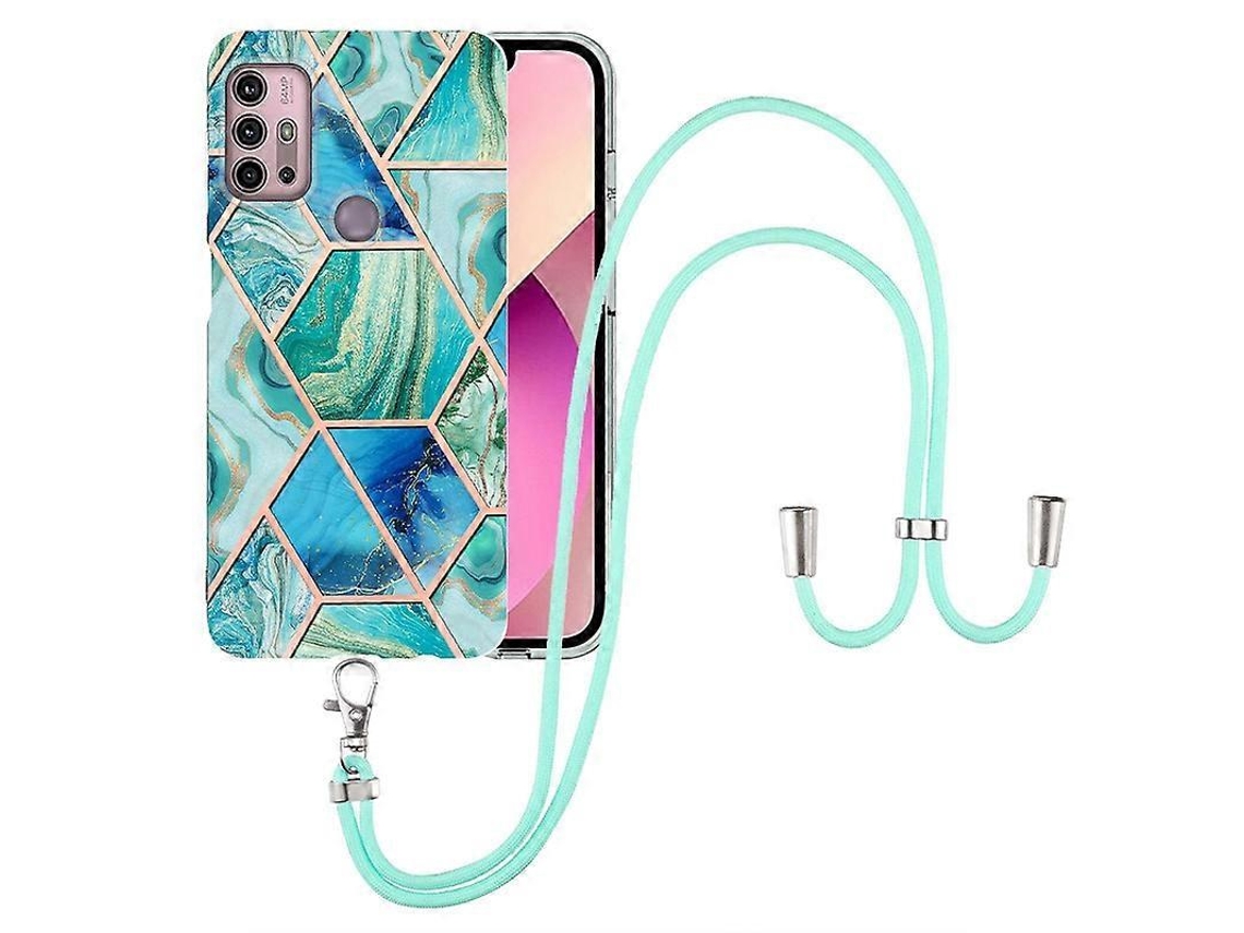 Capa De Celular Tpu Com Acabamento Galvanizado E Cordão Para Motorola Moto G30 / G20 / G10 / G10