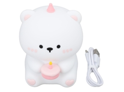 Luz de Noite Urso Cake 5v Ajustável Recarregável Silicone