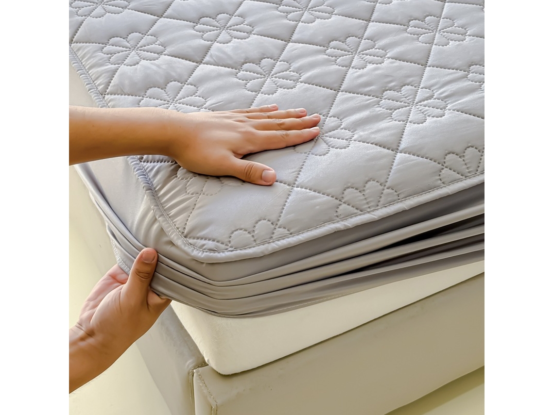 Capa De Colchão , 120x200cm , Serve Para Colchões De 5,1 A 30,5 Cm De Altura. Cinza Hexinyigjly