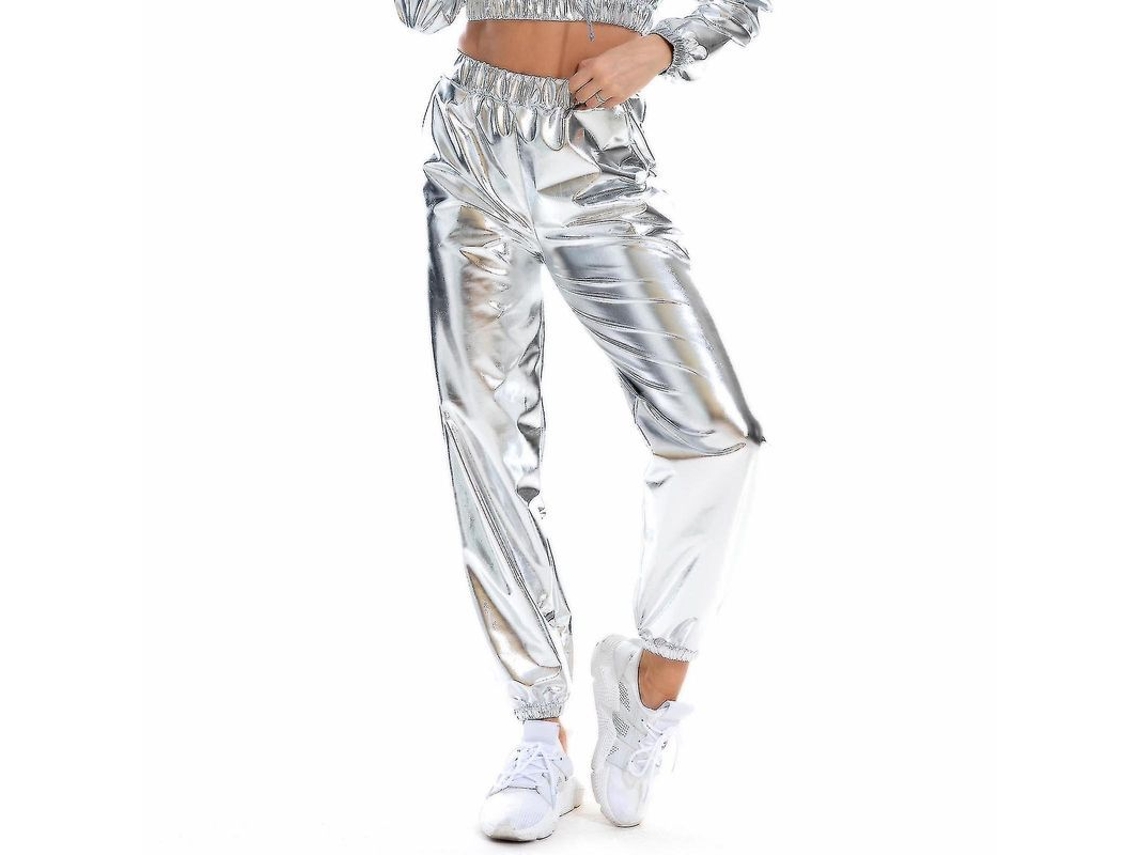 Pantalones casuales Fasst, holográficos, moda urbana, mujer, versátiles