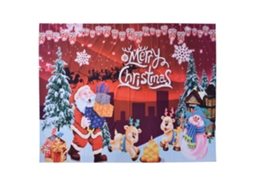 Tapeçaria de Fibra de Poliéster com Estampa de Natal, Cervo Feliz, para Parede e Fotografia 230x180cm LAXISCREED