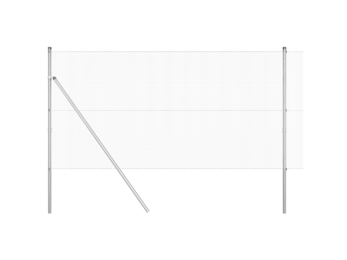 Conjunto 1 Poste De Cerca Vidaxl Prateado Aço (50 X 1,2 M)