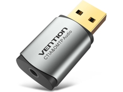 Adaptador VENTION Placa de som USB externa (OMTP-CTIA) para Jack 3.5mm Fêmea - Cinzento Metalizado