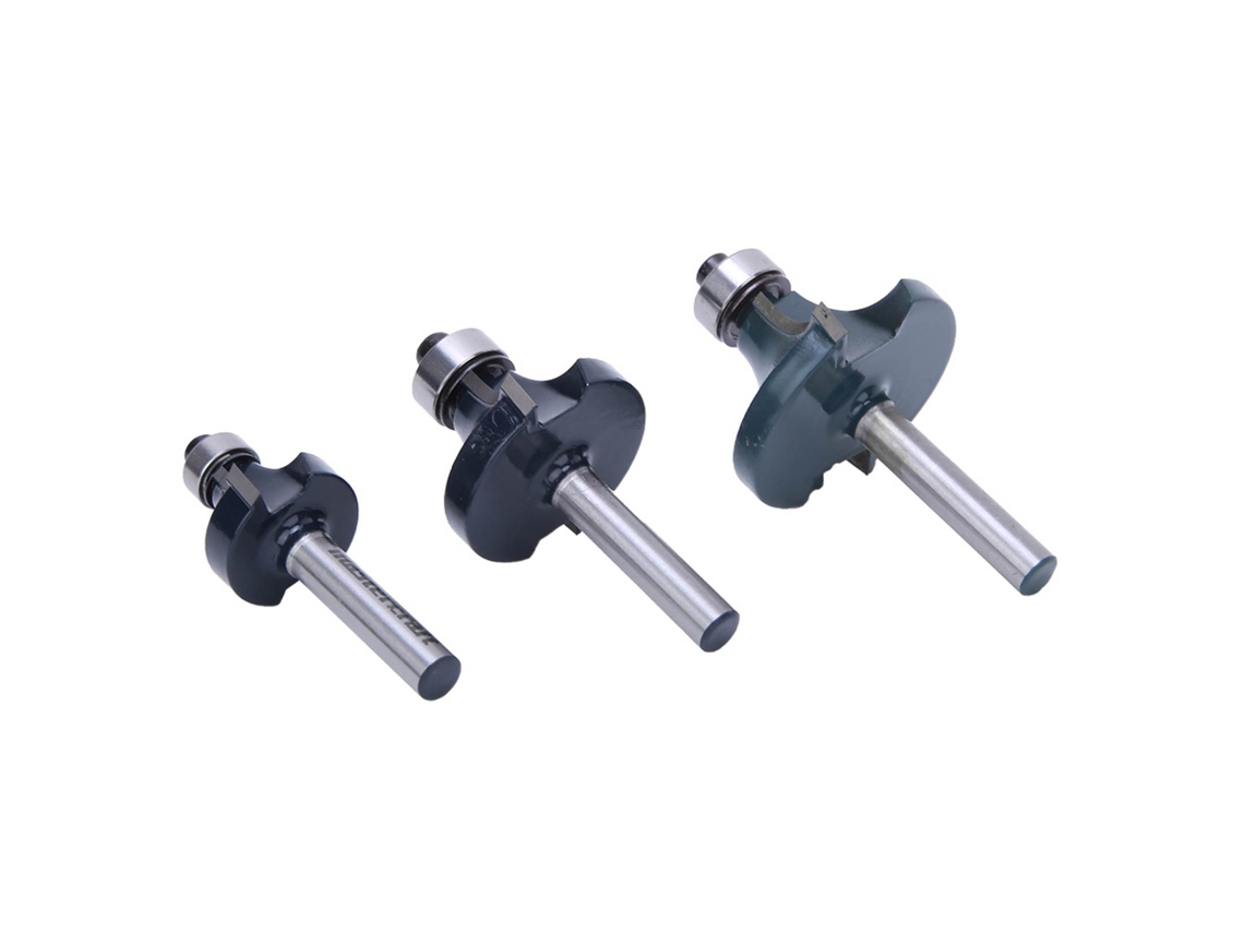 3 Peças Broca De Roteador De Cantos Arredondados Com Rolamento Mandril De 1/4 Polegada Cutter De Molienda Para Carpintaria