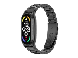 Pulseira De Aço Inoxidável Mijobs Com Três Contas E Revestimento Metálico Para Xiaomi Mi Band 7 / 7 Nfc