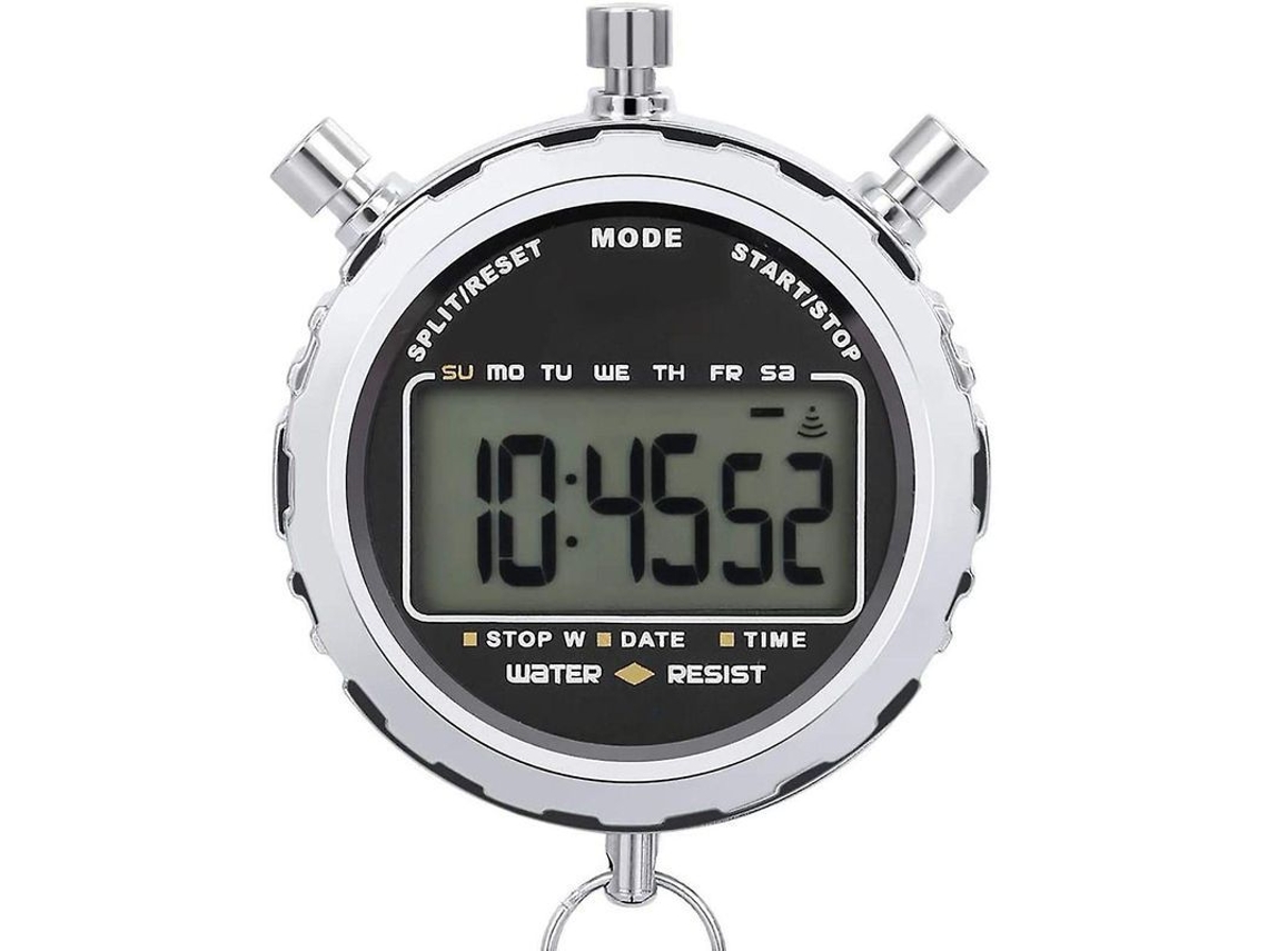 Cronômetro Digital De Mão Com Grande Tela Lcd Impermeável Alarme Diário Precisão 1/100 Segundos