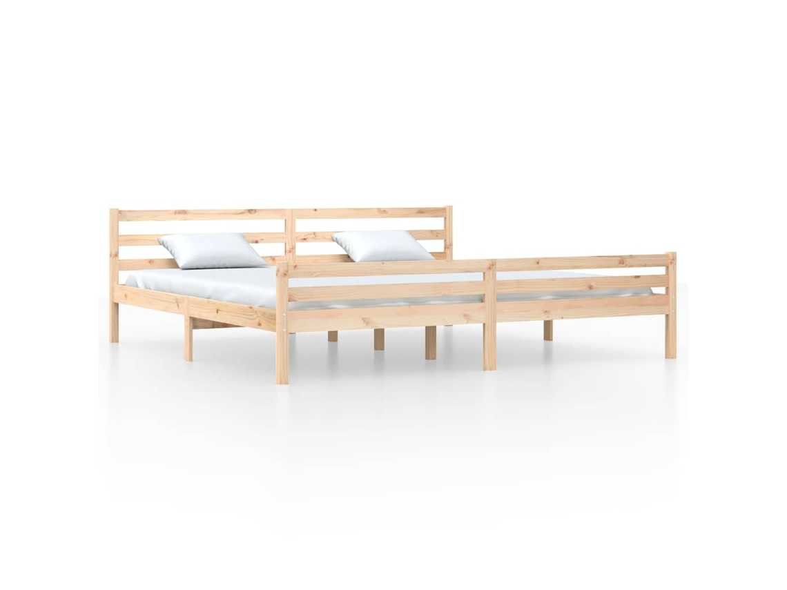 Bed Frame, Bed Frames Vidaxl Marrom Madeira (200 X 200 Cm)