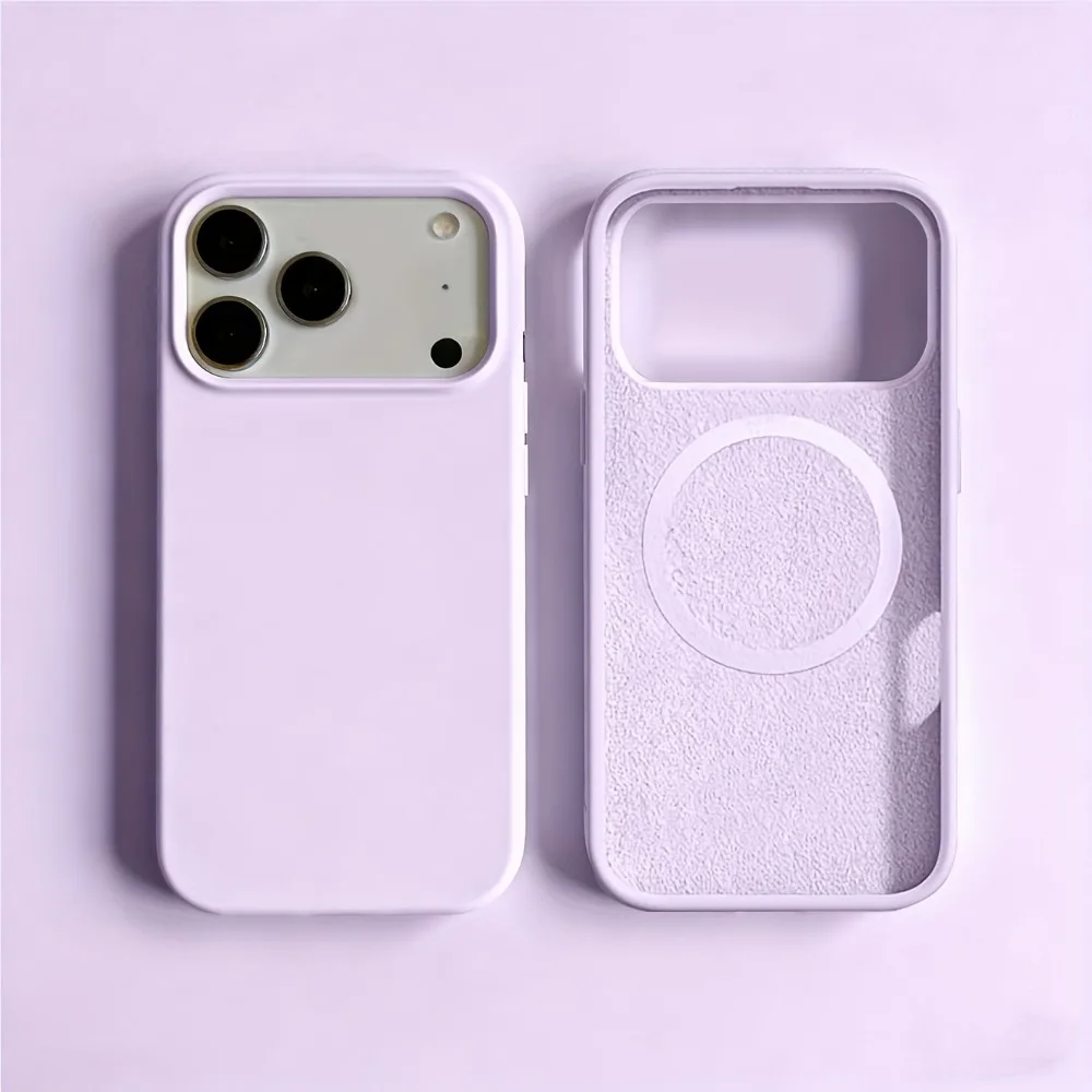 Capa Magnética De Silicone Líquido Para Iphone (iphone 13 Pro Roxo), Compatível Com Fixação Magnética.