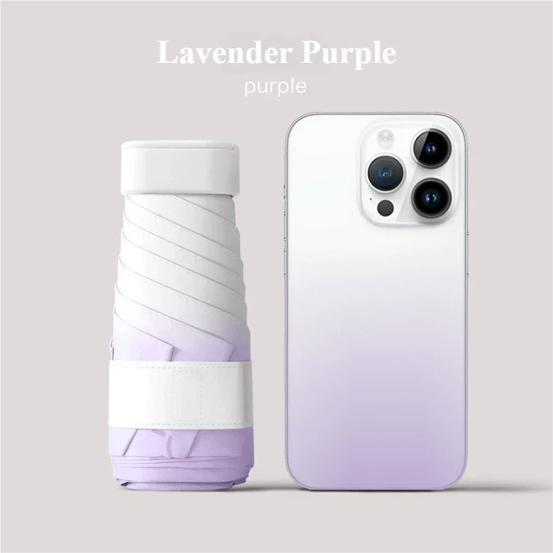 (roxo 6k) Guarda-sol Com Proteção Uv, Mini E Portátil, Com Design Dobrável Em Seis Partes.