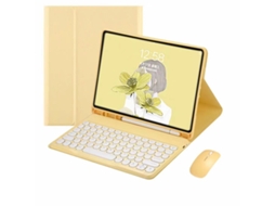 Capa Com Teclado Para Ipad Air4/5 Polegadas, Com Teclado E Mouse Bluetooth Magnético (amarelo) Cuich (10,9)