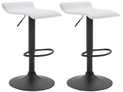 Conjunto de 2 bancos de bar em imitação de pele Dyn V2 branco/preto CLP