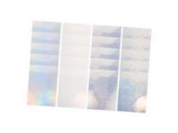 20 folhas de adesivos holográficos A4, papel PET autoadesivo, impressões vibrantes, compatíveis com impressoras comuns.