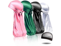 4pcs Fato de Seda Suave com 1 Boné de Onda para Homens e Mulheres, Mantém Cabelo Hidratado e Estilo