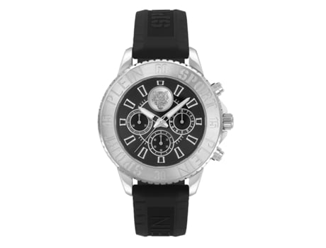 Relógio Homem Glam Chrono 44,00 Mm Bracelete De Silicone Cor Da Bracelete Preto À Prova De Água 5 Bar Philipp Plein Sport