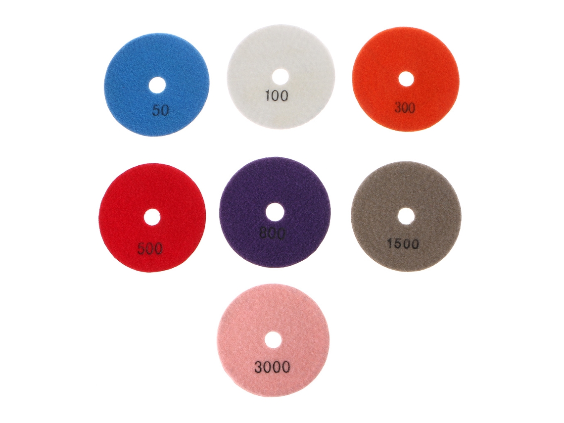 Conjunto de 7 Discos Lixa Diamantados 4" BRILVIBERA