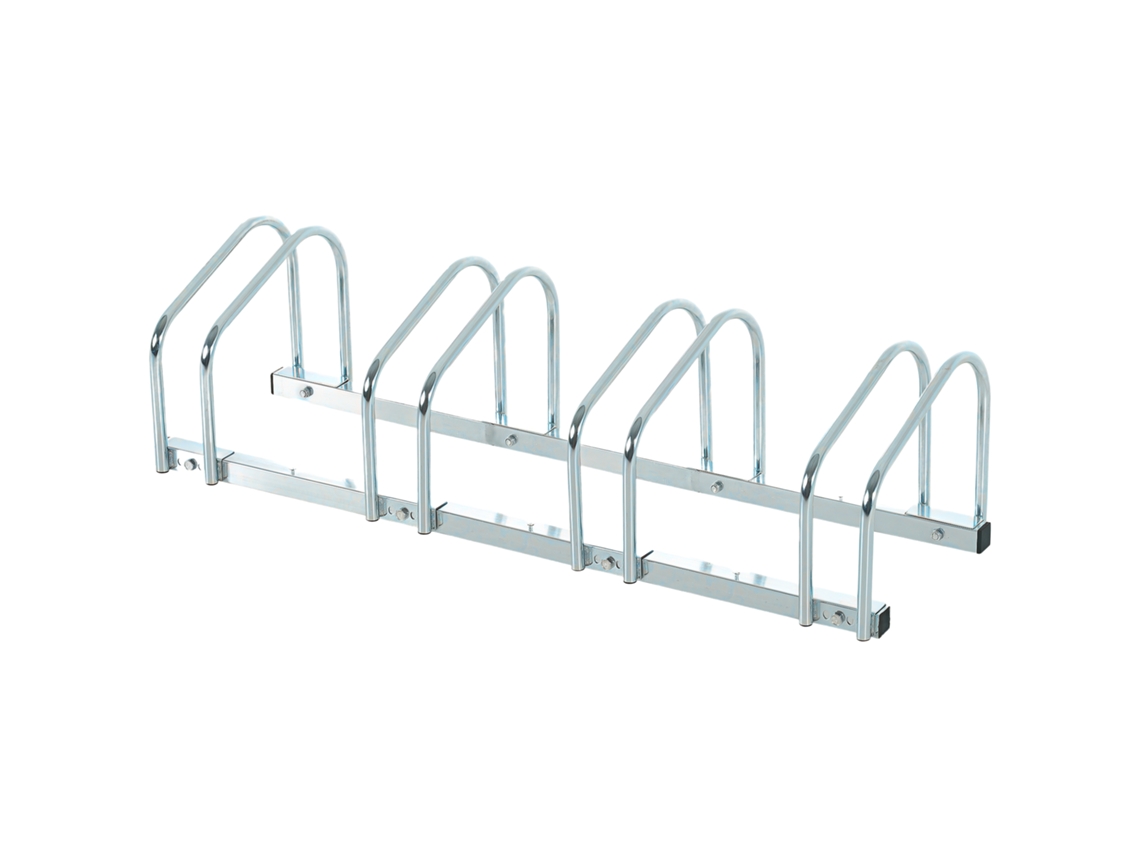 Suporte para 4 bicicletas em aço, 110x33x27cm prata