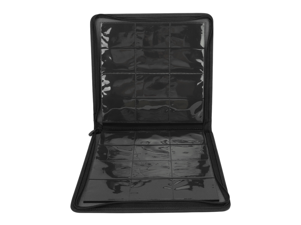 Yncm-pasta Para Cartões De Couro Pu Com 12 Bolsos Azul 480 Capacidade