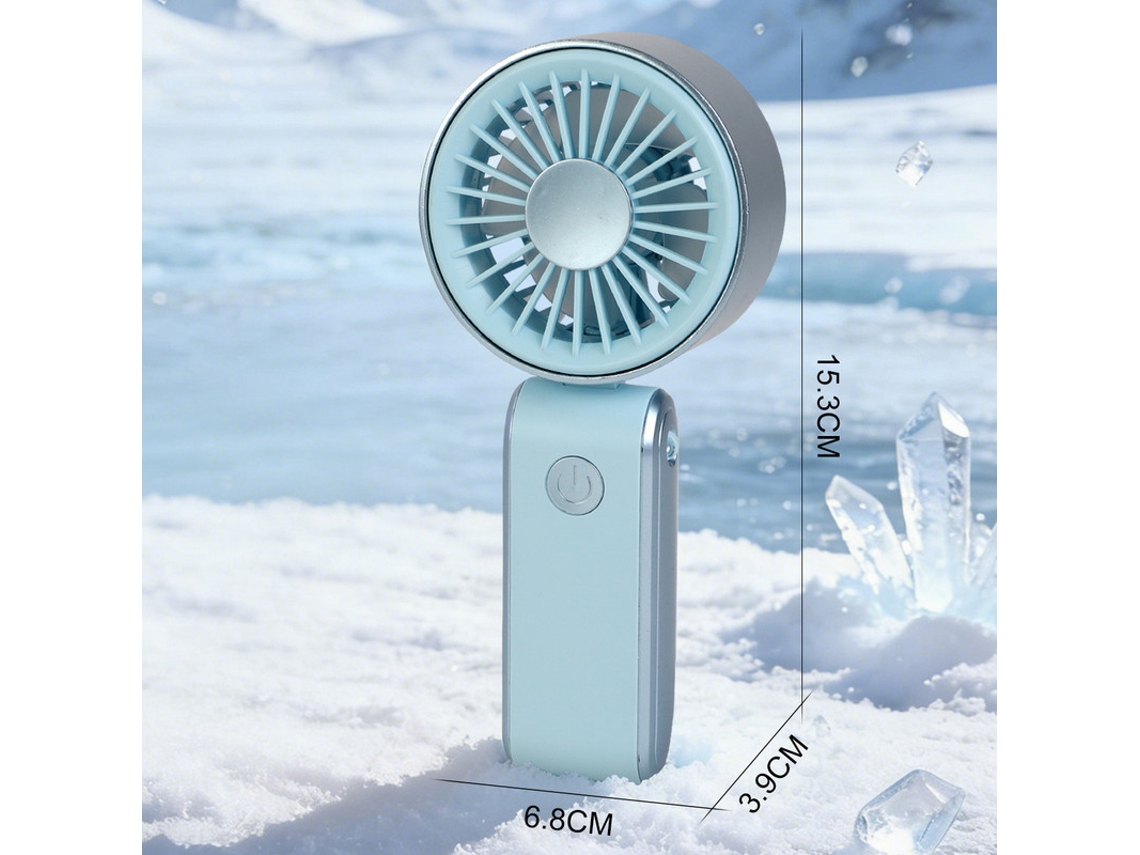 Mini ventilador Portátil com Carregamento Usb, 3 Velocidades e Dobrável Azul