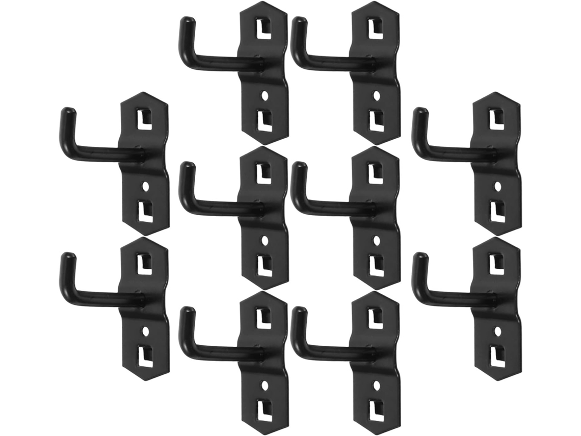 Ganchos Ipetboom Painel Perfurado, 10 Unidades, Furos Quadrados Pretos, Ganchos Resistentes De 6mm X 5cm