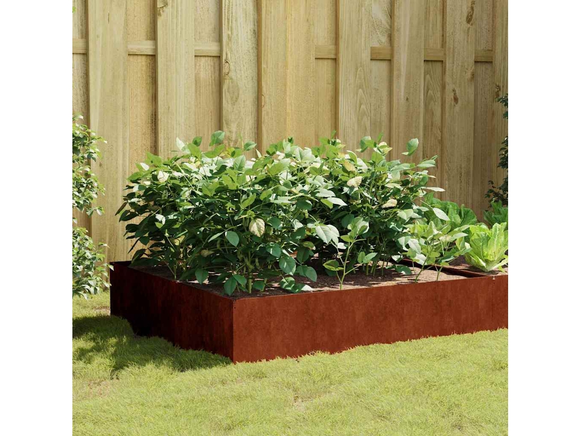 Vidaxl Canteiro Elevado De Jardim 100x100x41 Cm Aço Corten