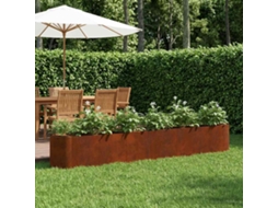 Vidaxl Cama De Jardim Elevada Aço Corten 280 X 40 X 40 Cm