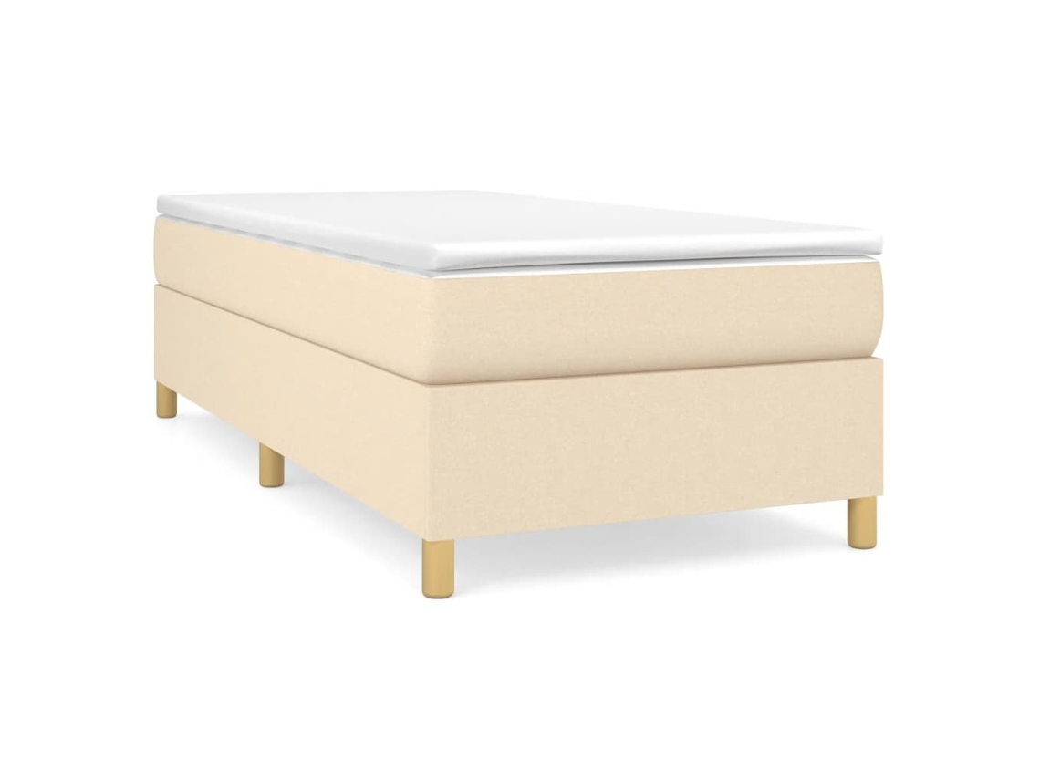 Cama com Molas/colchão 100x200 Cm Tecido Cor Creme MAISON EXCLUSIVE