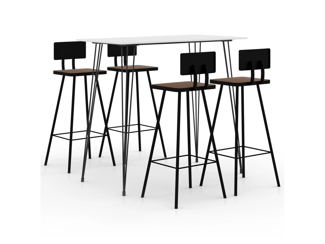 Vidaxl 5 Pcs Conjunto De Bar Branco