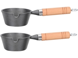 De 2 Peças De Panela De Ferro Fundido Com Alça, Aquecedor De Leite Pequeno, Panela Para Molhos, Ideal Para Cozinha, Gokoco