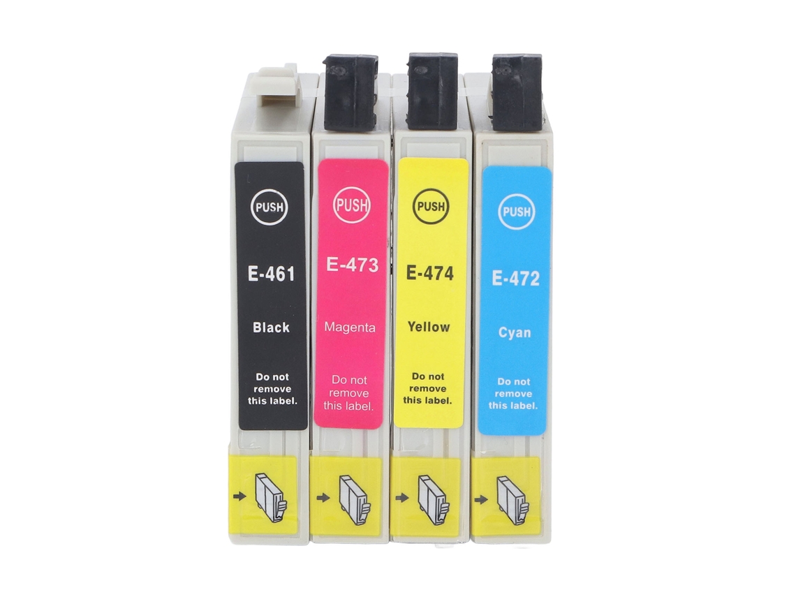 4pcs Cartucho de Tinta Bk C M Y Alta Capacidade Compatível com T0461 T0472 T0473 T0474 para Impressora