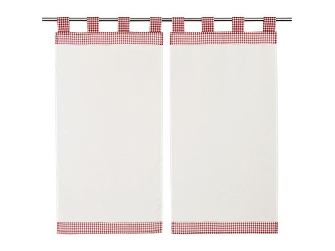 Par de Vidros de Algodão Vermelho e Branco Vermelho e Branco 45 X 90 Cm HOME MAISON