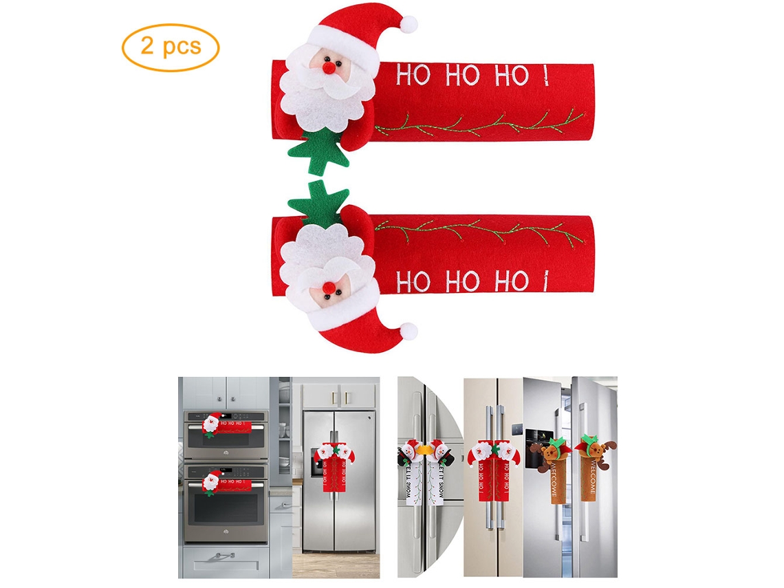 Capa de Alça Geladeira Natal Elfo Boneco Neve Papai Noel 2 Unidades